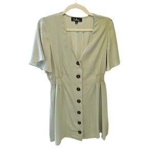 Lulus dress NWOT light green cinched waist midi dress